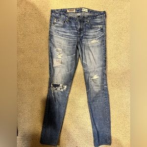 Agolde, 26R, printed tears (not actual ripped jeans),